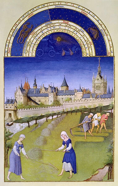 Facsimile of June: Haymaking, from the Tres Riches Heures du Duc de Berry