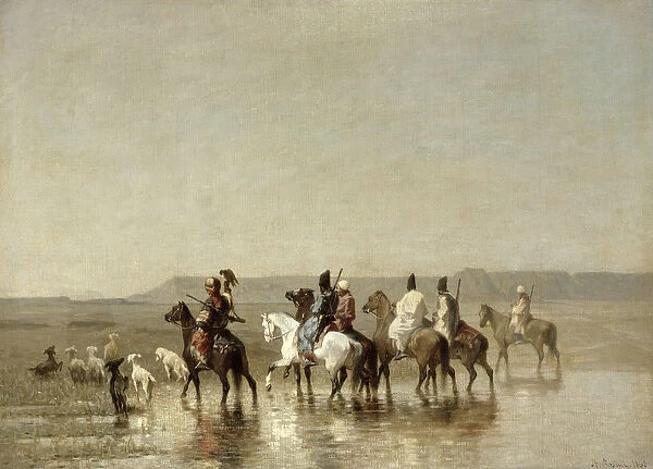 A Falcon Hunt, 1862 (oil on canvas)