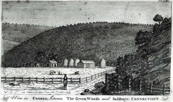 A Farm in Canaan, Connecticut, from Columbia Magazine, 1789 (engraving)