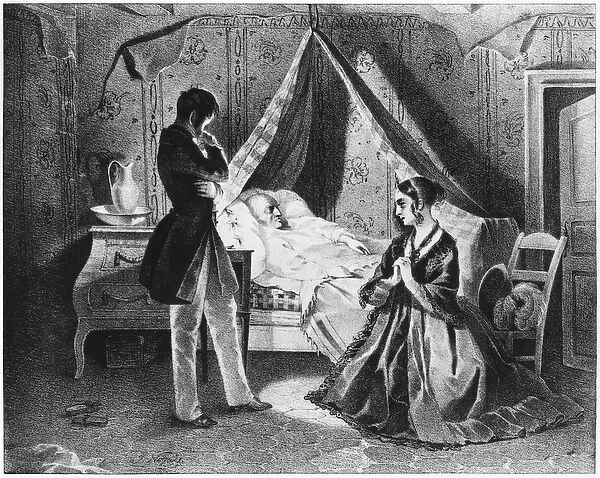 Father Goriot on his Deathbed, illustration from Le Pere Goriot by Honore de Balzac
