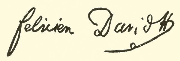 Felicien David, 1810-1876, signature (engraving)