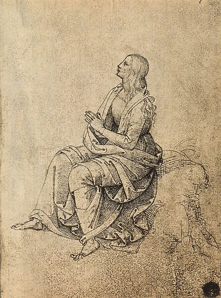 Female figure praying; drawing by Raphael. Gallerie dell Accademia, Venice