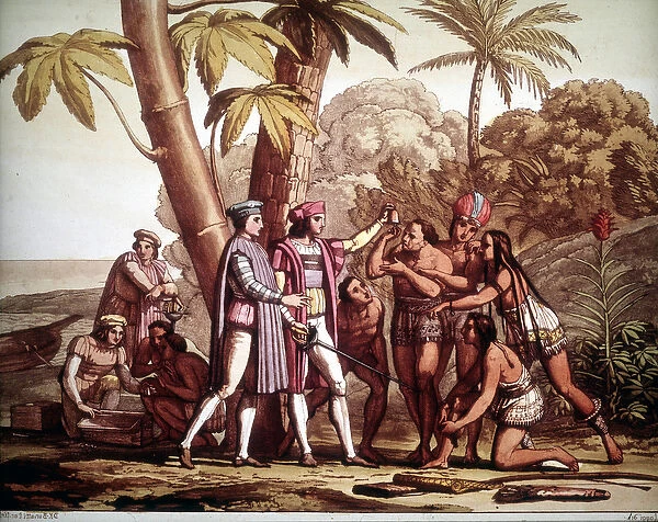 The first Indians who appeared to Christopher Columbus on his arrival in America