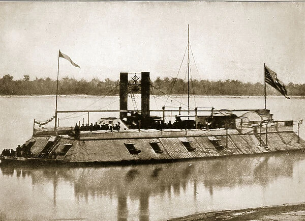 The First Ironclad Gunboat built in America, 1861 (b  /  w photo)