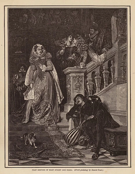 First Meeting of Mary Stuart and Rizzio (engraving)