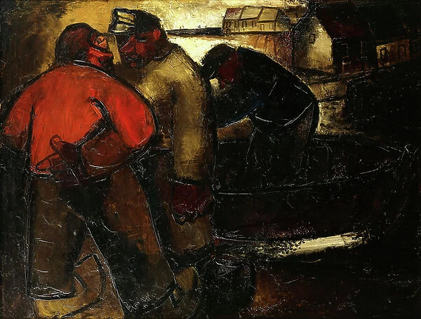 Fishermen; Les Pecheurs - De Vissers (recto), c. 1923-24 (oil on canvas)