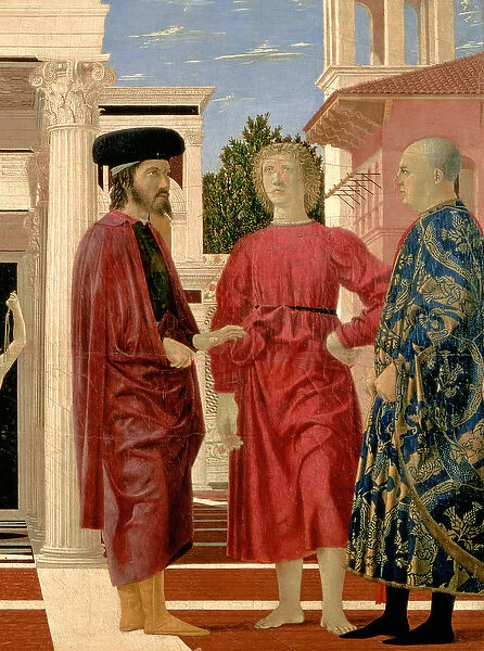 The Flagellation of Christ (detail of the three figures in the foreground) c. 1459