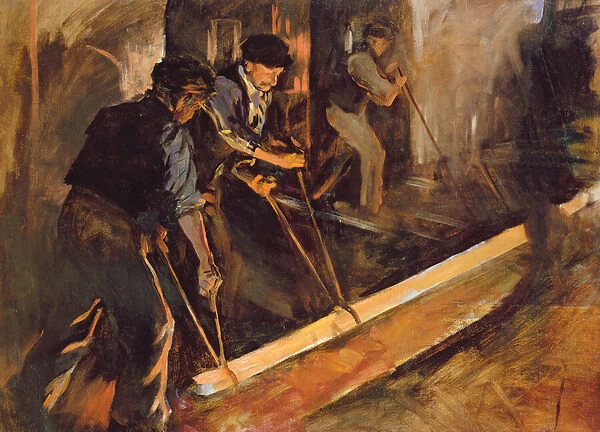 Forging Steel, The Steel Mills (oil on canvas)
