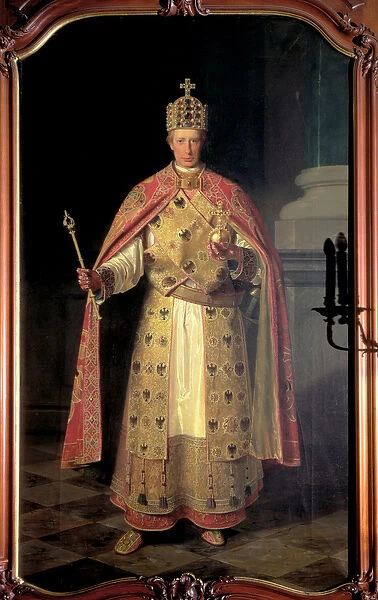 Francis II, Holy Roman Emperor, wearing the Imperial insignia (oil on canvas)