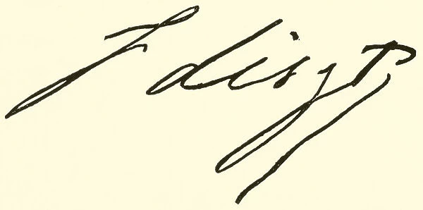 Franz Liszt, 1811-1886, signature (engraving)