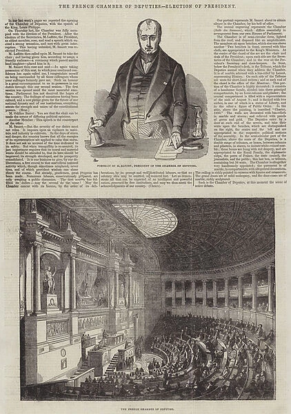 The French Chamber of Deputies, Election of President (engraving)