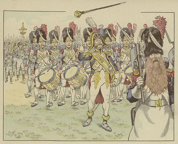 The French Imperial Guard (colour litho)