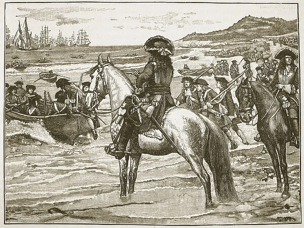 The French retreating from Torbay, illustration from Cassell