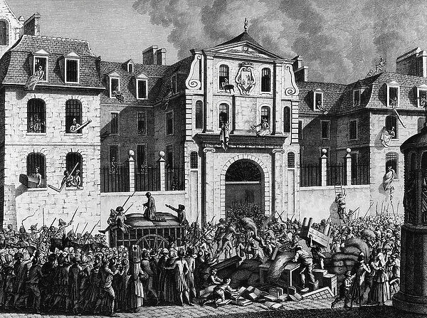 French Revolution: Pillage of the house Saint Lazare in Paris on Monday 13 July 1789 by