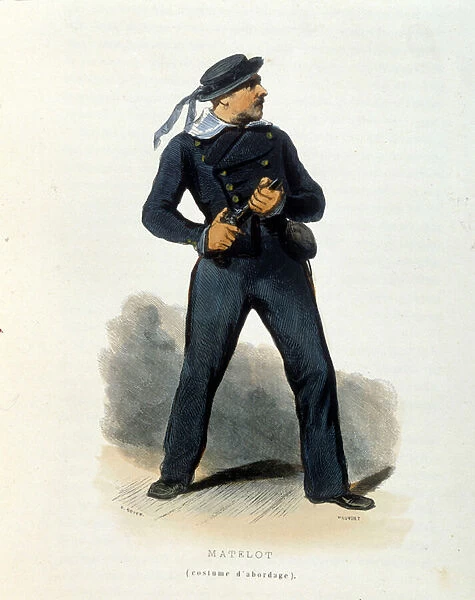A French sailor in boarding dress, about 1850