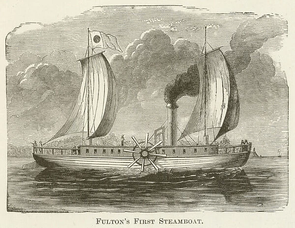 Fultons First Steamboat (engraving)
