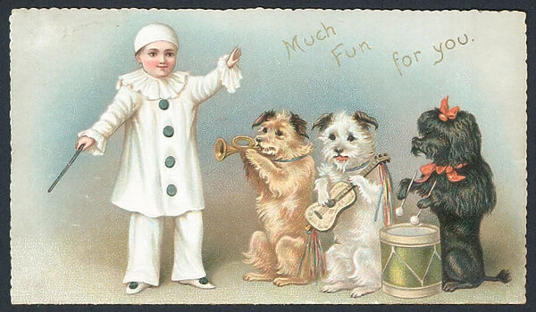 Much Fun for You - greetings card (chromolitho)