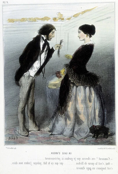 Un gage d amour (caricature) - in 'Madeleines'by Cham, v