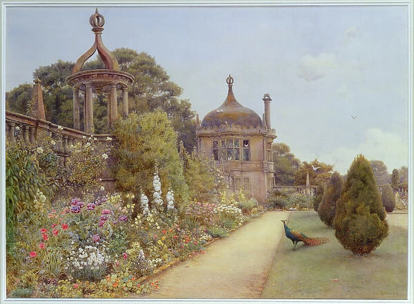 The Gardens at Montacute, Somerset, 1893 (w  /  c on paper)