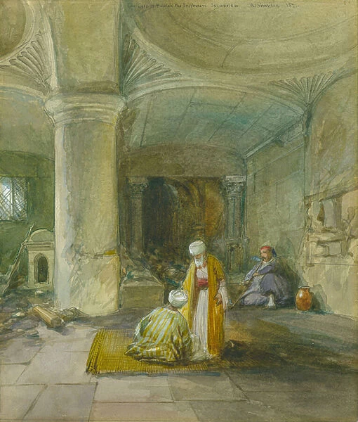 The Gate of Huldah the Prophetess, Jerusalem, 1871 (w  /  c & pencil on paper)