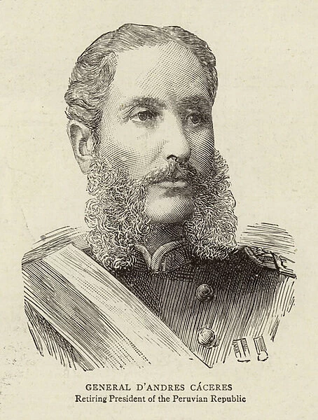 General D Andres Caceres (engraving)