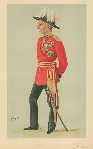 General Sir Frederick Charles Arthur Stephenson, Dear old Ben, 18 June 1887, Vanity Fair cartoon (colour litho)