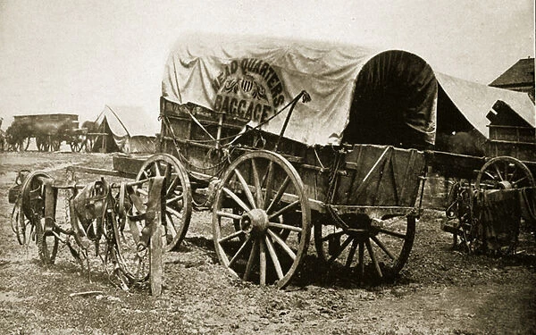 General U. S. Grants Baggage Wagon, 1861-65 (b  /  w photo)