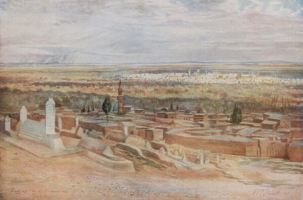 General View of Damascus in early Spring (colour litho)