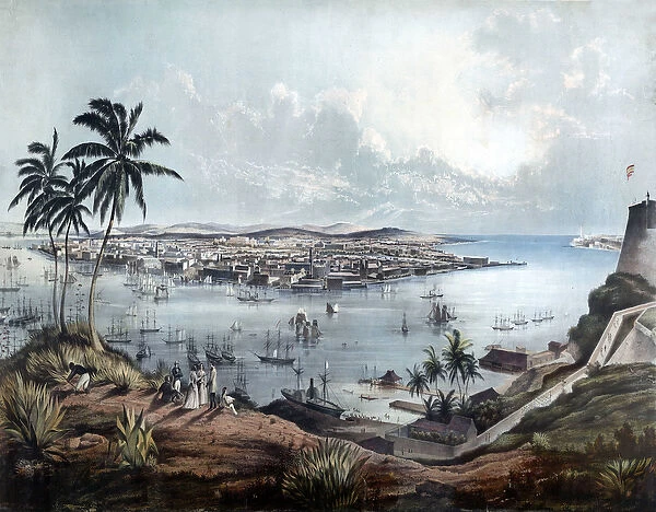 General view of Havana (La Habana, Cuba) in 1850