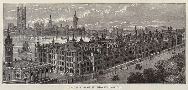 General View of St Thomass Hospital (engraving)