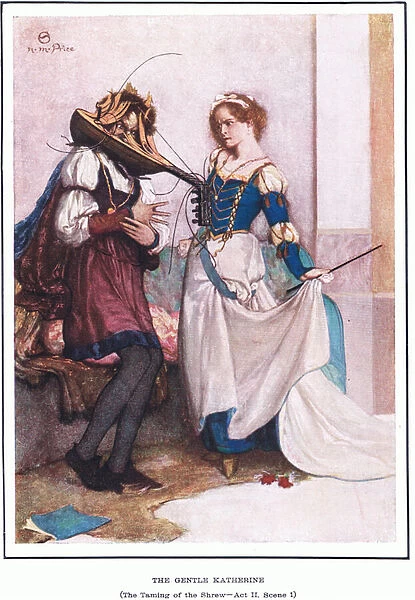 The gentle Katherine (The Taming of the Shrew), 1920s (colour litho)