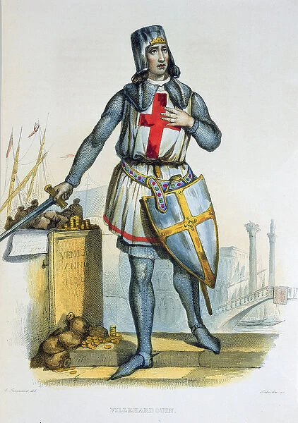 Geoffroi de Villehardouin, illustration from Le Plutarque Francais by E