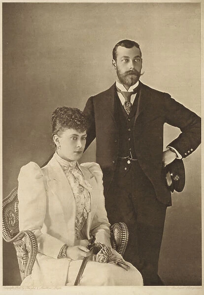 George, Duke of York, and his wife, Princess Mary of Teck (b  /  w photo)