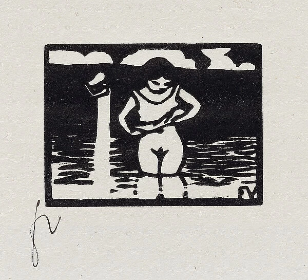 Girl Removing her Shirt, VI from Les Petites Baigneuses, 1893 (woodcut)