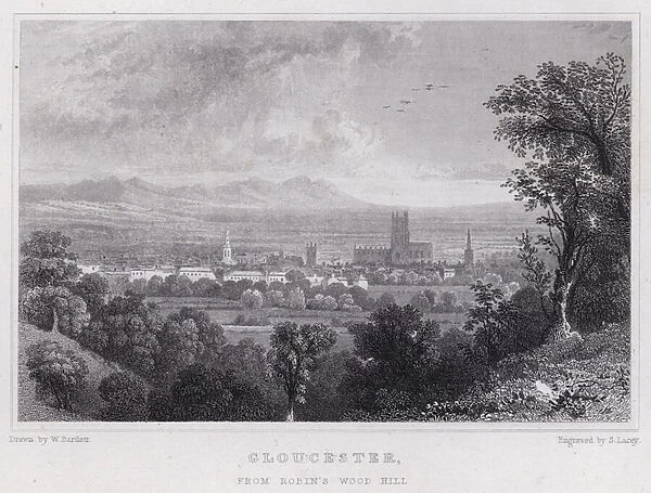 Gloucester, from Robins Wood Hill (engraving)