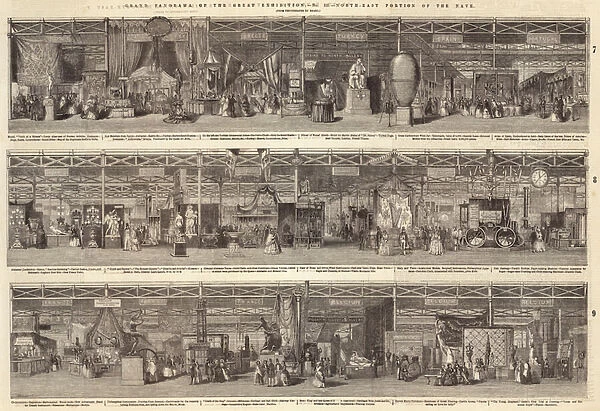 Grand Panorama of the Great Exhibition, North-East Portion of the Nave (engraving)
