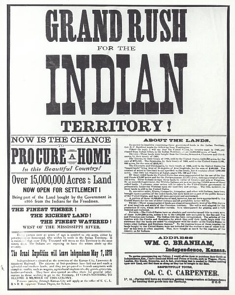 Grand rush for Indian territory (litho)