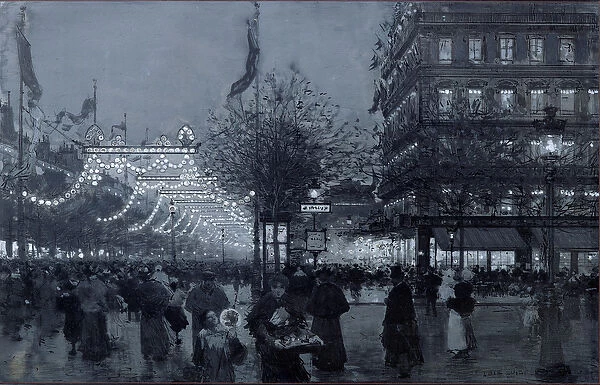 The Grands Boulevards, Paris, decorated for the Celebration of the Franco-Russian