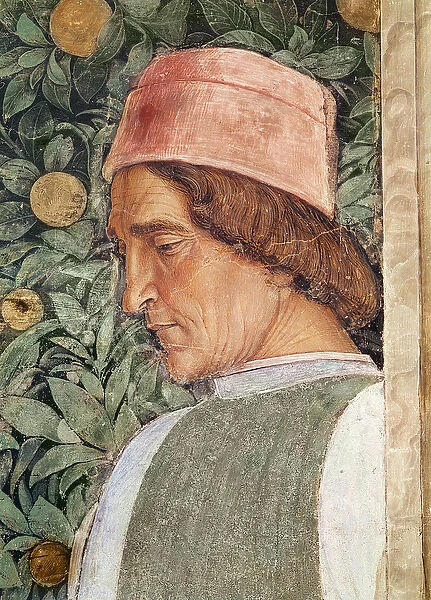 Detail of the head of a groom, from the Camera degli Sposi or Camera Picta, 1465-74