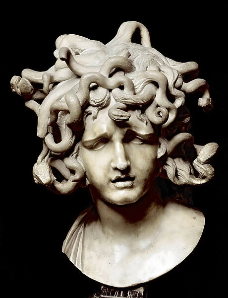 Head of Meduse (Marble sculpture, 1636)