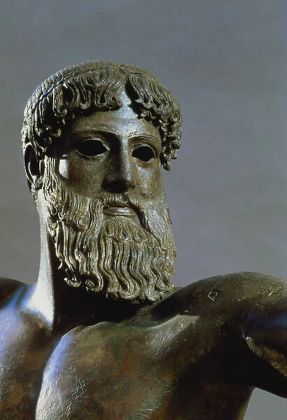 Head of Poseidon, c. 460-450 BC (bronze) (detail of 111367)