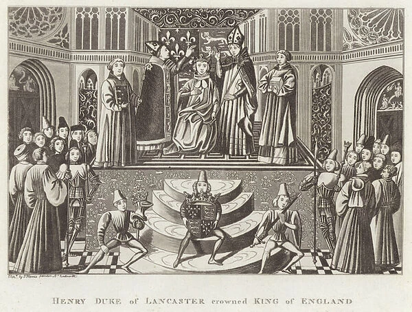 Henry Duke of Lancaster crowned King of England (engraving)