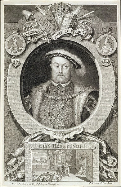 Henry VIII (1491-1547), after a painting in the Royal Gallery at Kensington (engraving)