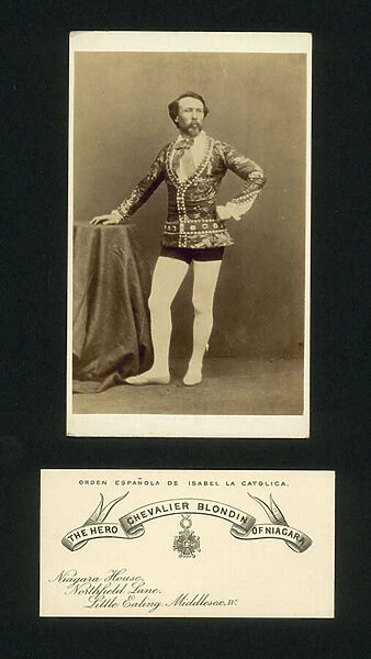 The hero Chevalier Blondin of Niagara (b  /  w photo)