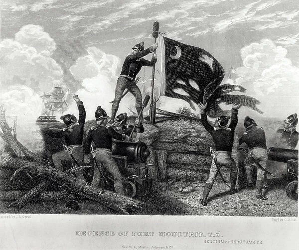 The Heroism of Sergeant William Jasper in Defence of Fort Moultrie, South Carolina