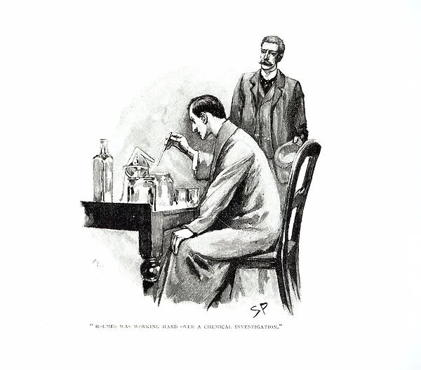 Holmes was Working Hard Over a Chemical Investigation