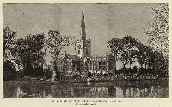 Holy Trinity Church, where Shakespeare is buried (engraving)