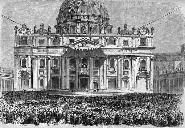 Holy Week in Rome: view of St. Peters Square in Rome (Piazza San Pietro