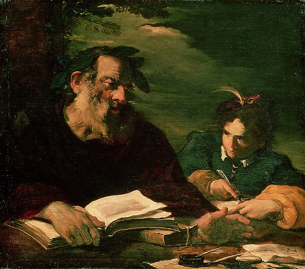 Homer Dictating his Poem (oil on canvas)