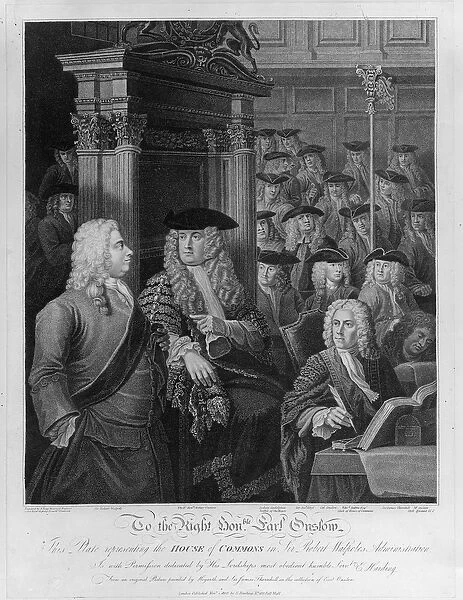 The House of Commons in Walpoles administration, published 1803 (engraving)